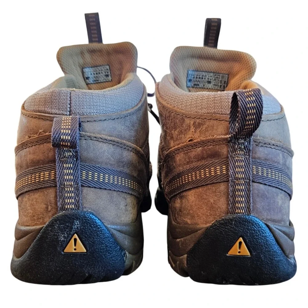Keen Mens Voyageur Mid Hiking Boots Brown Tan Leather Mesh Size 8 Outdoors